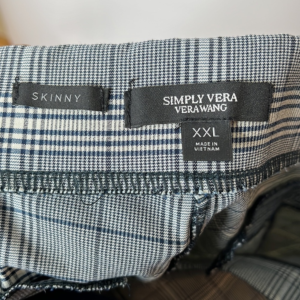 Simple Vera Wang Women Black White Checkered Stretch Pants XXL 2XLARGE PLUS SIZE - Picture 7 of 9